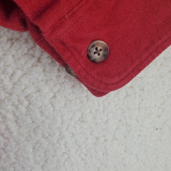 Cabela’s Shirt Deerskin Chamois Blanket Flannel Men M Red Button-Up Shacket Gorp - Picture 8 of 11